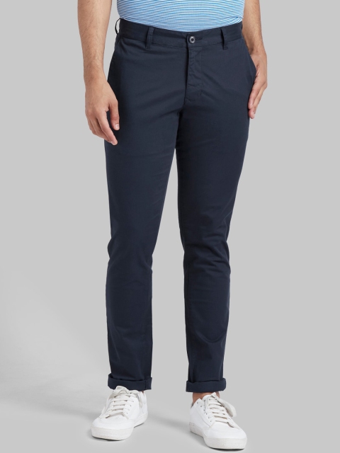 

Parx Men Navy Blue Tapered Fit Solid Regular Trousers