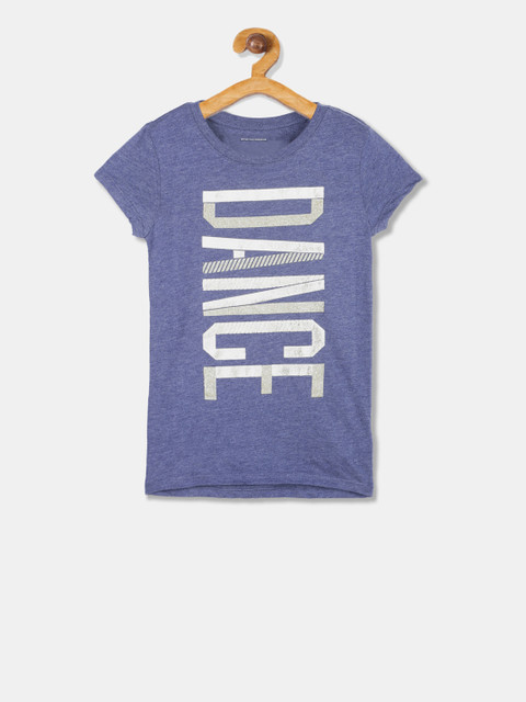 

The Childrens Place Girls Blue Printed Round Neck T-shirt