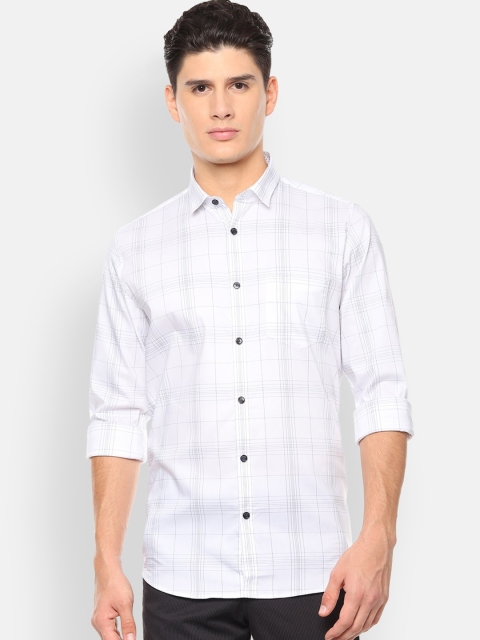 

Van Heusen Sport Men White Slim Fit Checked Casual Shirt