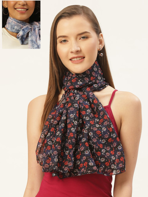 

Trend Arrest Women Pack Of 2 Printed Scarves, Grey