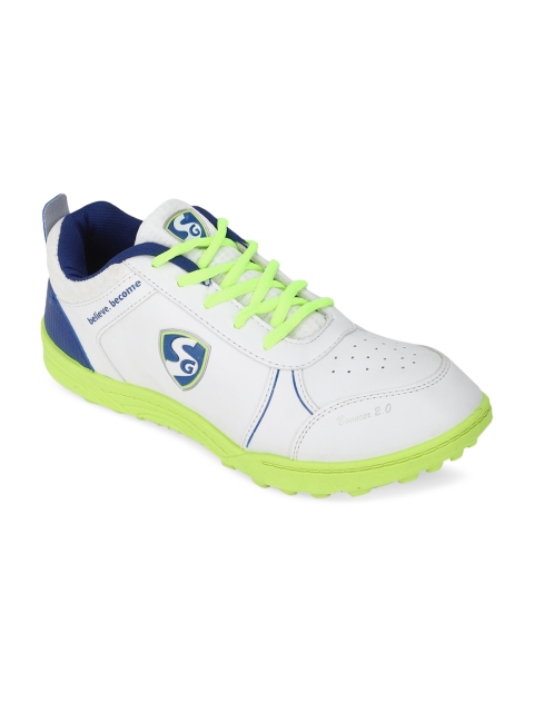 

SG Men White & Lime-Green Cricket Shoes