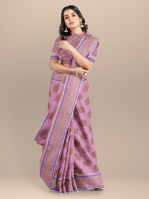 

BharatSthali Pink Woven Design Banarasi Saree