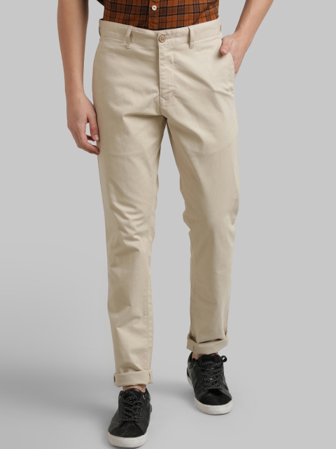 

Parx Men Beige Tapered Fit Solid Regular Trousers