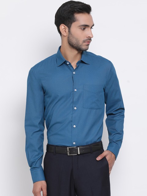 

Richlook Men Teal Blue Classic Regular Fit Solid Formal Shirt