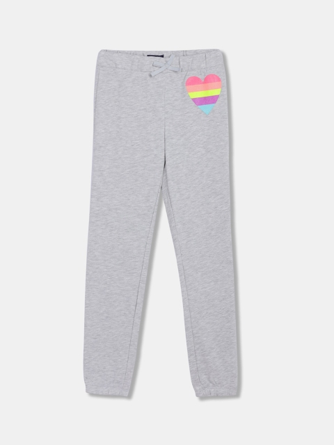 

The Childrens Place Girls Grey Melange Solid Track Pant