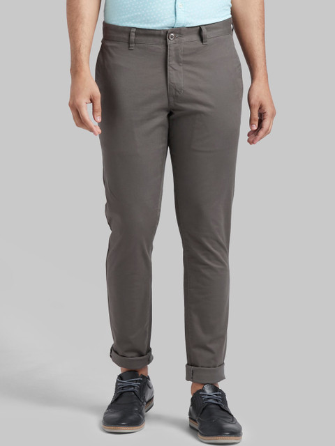 

Parx Men Grey Tapered Fit Solid Regular Trousers