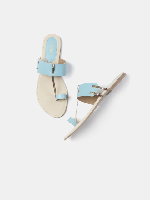 

Biba Women Turquoise Blue & Beige Colourblocked One Toe Flats