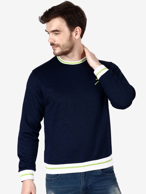 

SG Men Navy Blue Self Design Sweatshirt