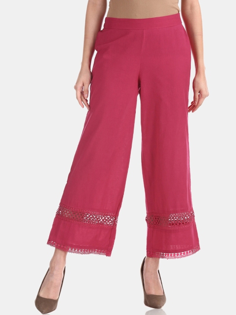 

Karigari Women Fuchsia-Pink Solid Palazzos