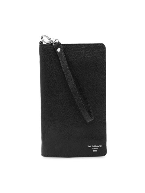 

Da Milano Men Black Textured Two Fold Leather Wallet