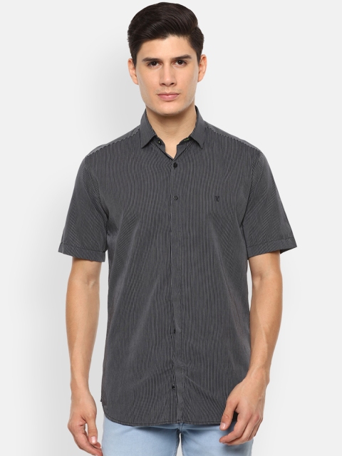 

V Dot Men Grey Slim Fit Printed Casual Shirt