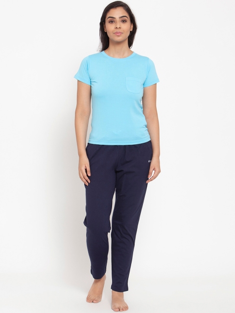 

Claura Women Blue Solid Night Suit