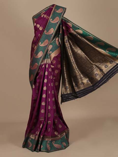 

Pothys Violet Woven Design Jute Silk Saree