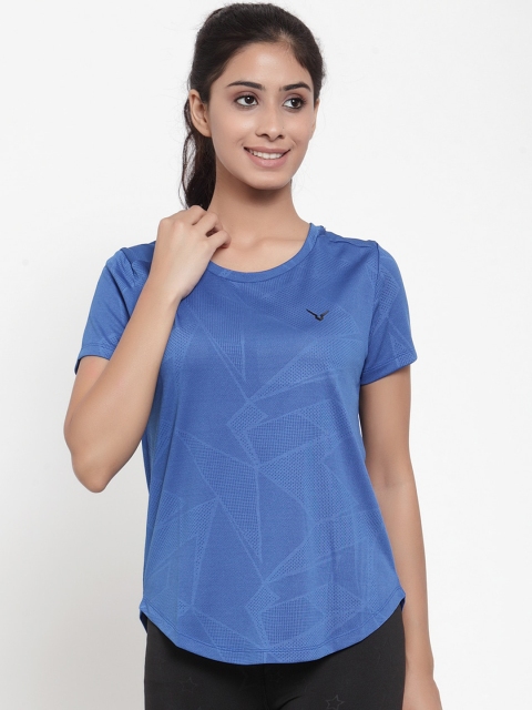 

Invincible Women Blue Printed Round Neck T-shirt