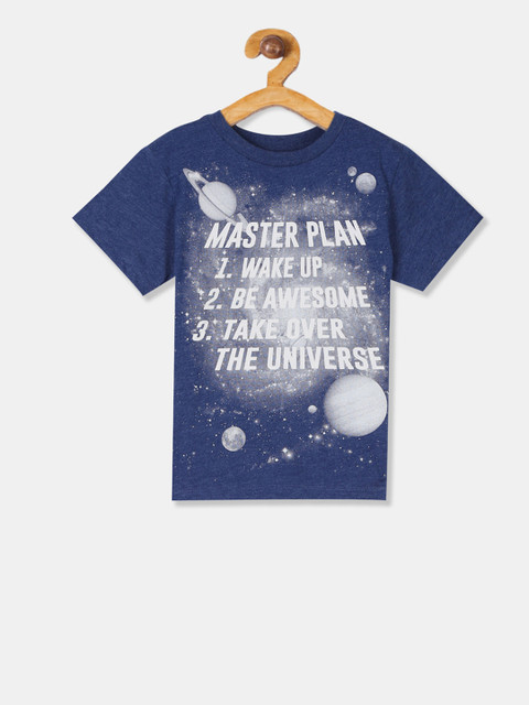 

The Childrens Place Boys Blue Printed Round Neck T-shirt