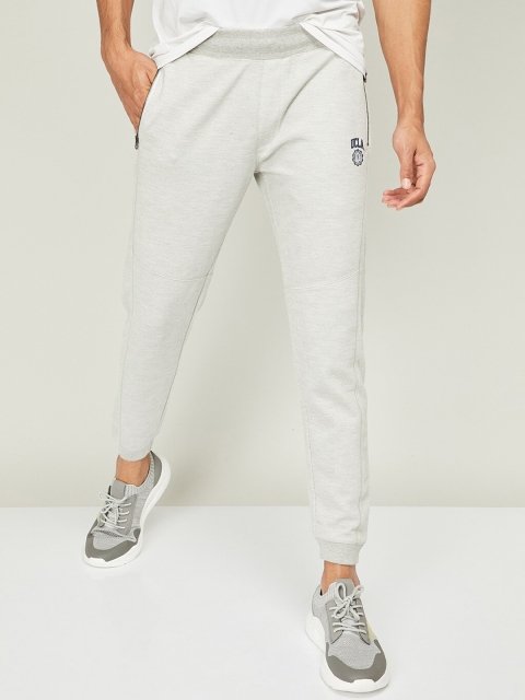 

UCLA Men Grey Melange Solid Slim-Fit Joggers