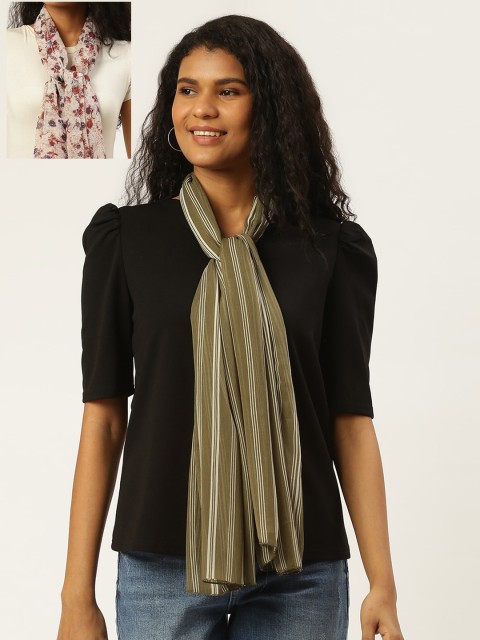 

Trend Arrest Women Pack of 2 Scarves, Off white