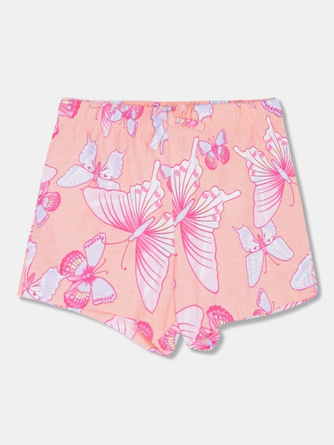 

The Childrens Place Girls Pink & Orange Floral Print Regular Shorts