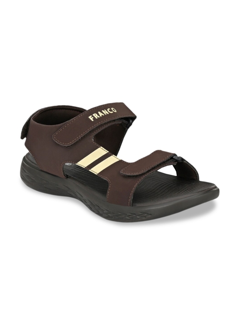 

Franco Leone Men Brown & Black Solid Comfort Sandals