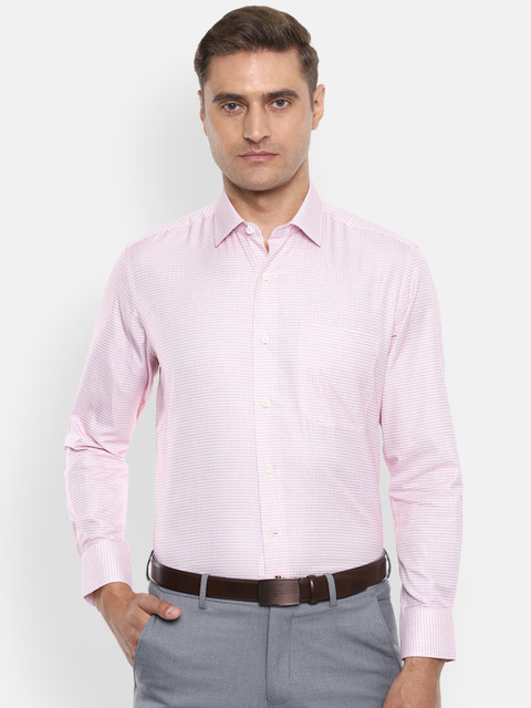 

Luxure by Louis Philippe Men Pink Micro Checks Formal Shirt