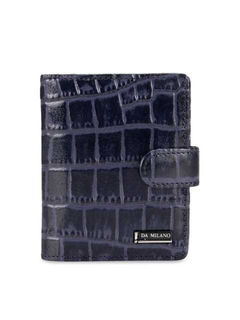 

Da Milano Men Black & Grey Textured Leather Card Holder