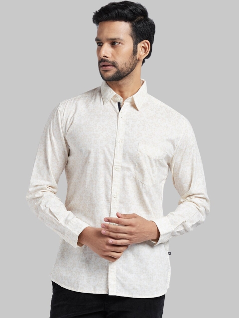 

Parx Men Beige Slim Fit Printed Casual Shirt