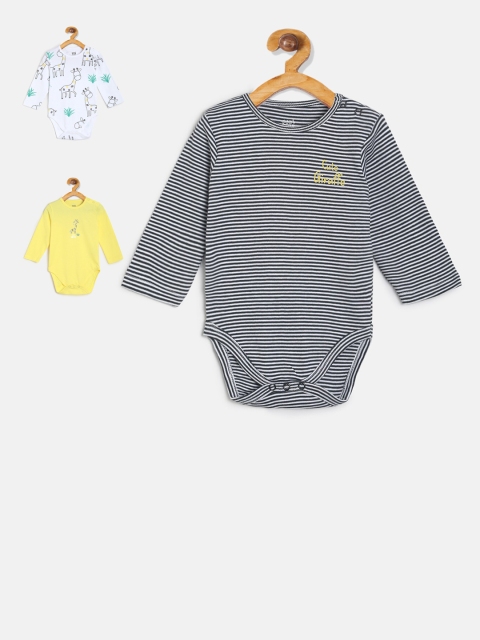 

MINI KLUB Infant Boys Pack of 3 Bodysuits, Yellow