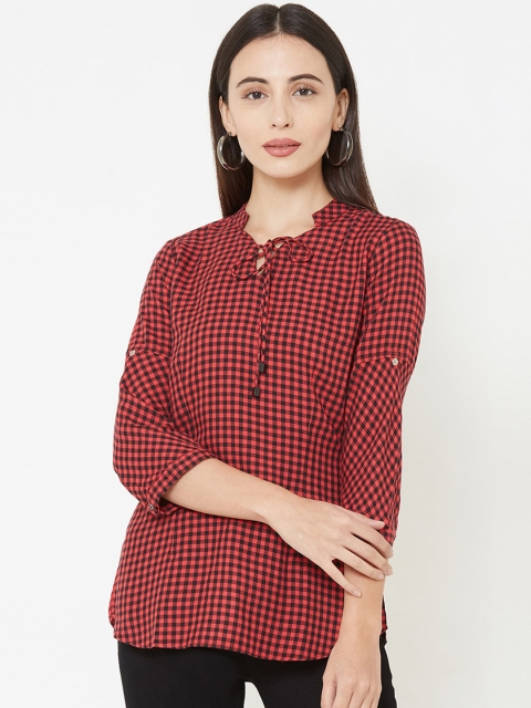 

Kraus Jeans Women Red Checked Top