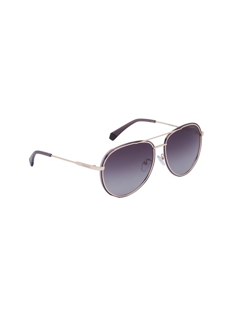 

Polaroid Men Purple Polarised Lens Aviator Sunglasses PLD 6116/G/S RHL 61LB