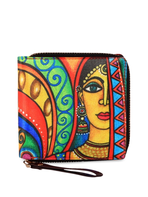 

All Things Sundar Women Multicoloured Printed Zip Around Wallet, Multi