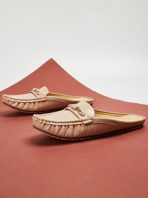 

CODE by Lifestyle Women Beige Solid PU Mules