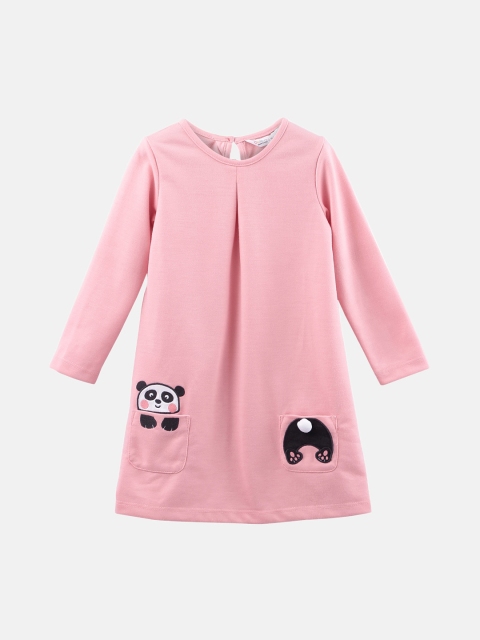 

Beebay Girls Pink Applique A-Line Dress