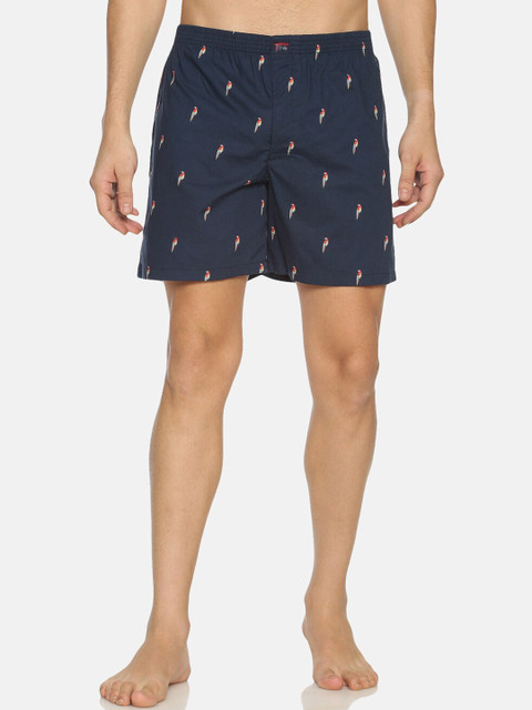 

IVOC Men Navy Blue & White Printed Pure Cotton Boxers IOMBS02SC03L35-4253