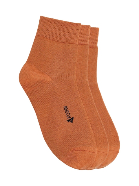 

Kosha Women Pack Of 3 Orange Solid woollen Above Ankle-Length Socks