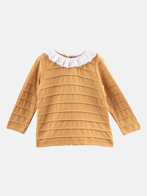 

Beebay Infant Girls Yellow Self Design Ruffle Top