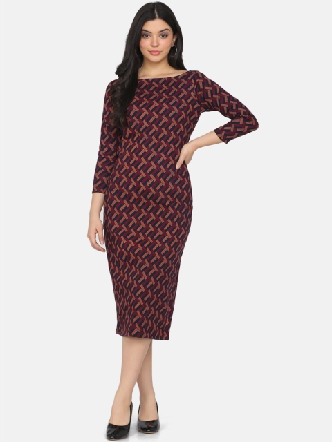 

Eavan Women Maroon Printed Sheath Dress