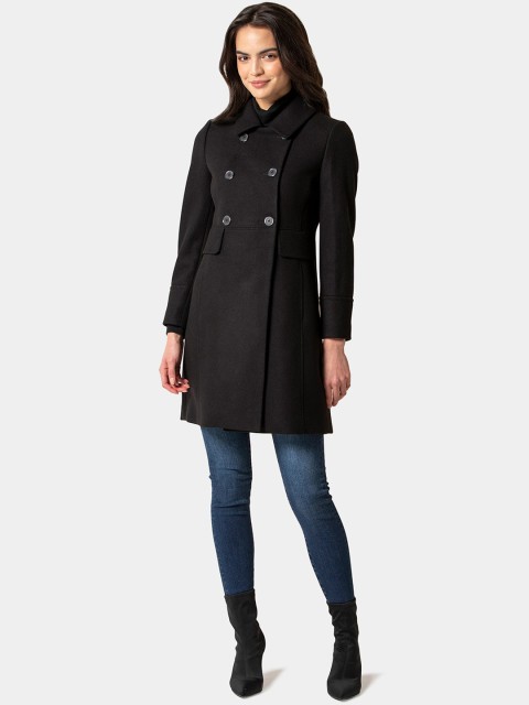 

Forever New Women Black Solid Trench Coat