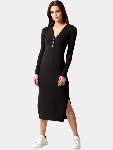 

Forever New Women Black Solid Sweater Dress