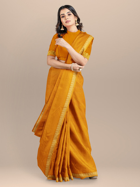 

BharatSthali Mustard Yellow Woven Design Banarasi Saree