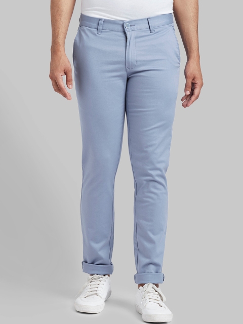 

Parx Men Blue Tapered Fit Solid Regular Trousers