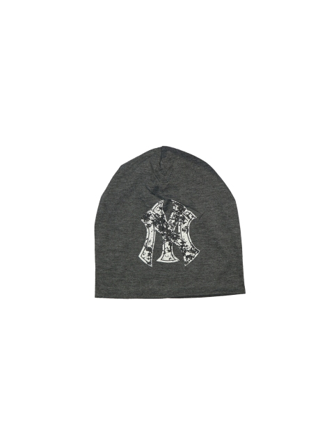 

iSWEVEN Unisex Grey & White Printed Beanie