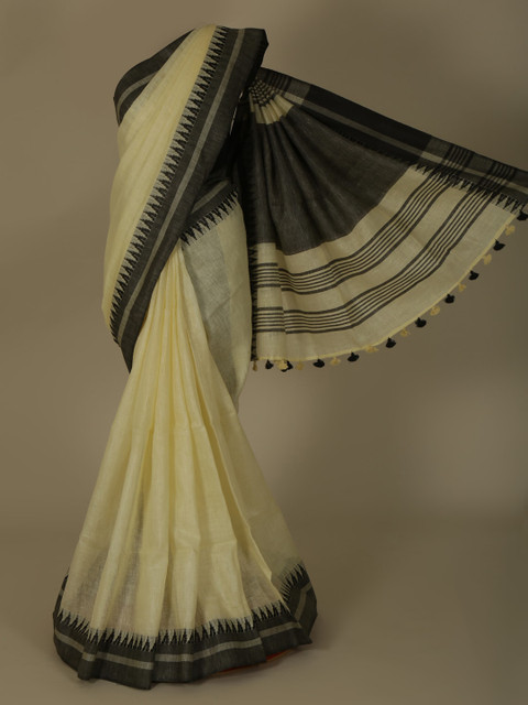 

Pothys Yellow Solid Pure Linen Saree