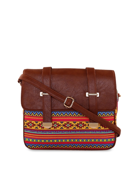 

All Things Sundar Brown Printed Sling Bag