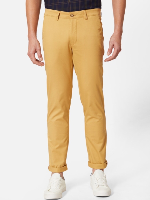 

J Hampstead Men Mustard Yellow Regular Fit Solid Chinos