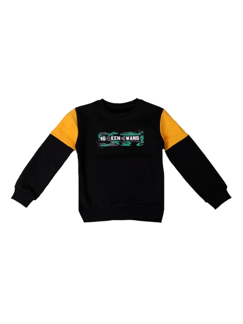 

DOROKIDS Boys Black & Yellow Printed Sweatshirt