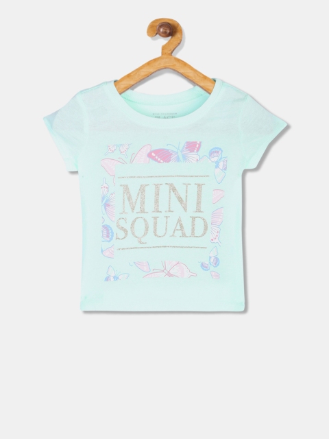 

The Childrens Place Girls Blue Printed Round Neck T-shirt