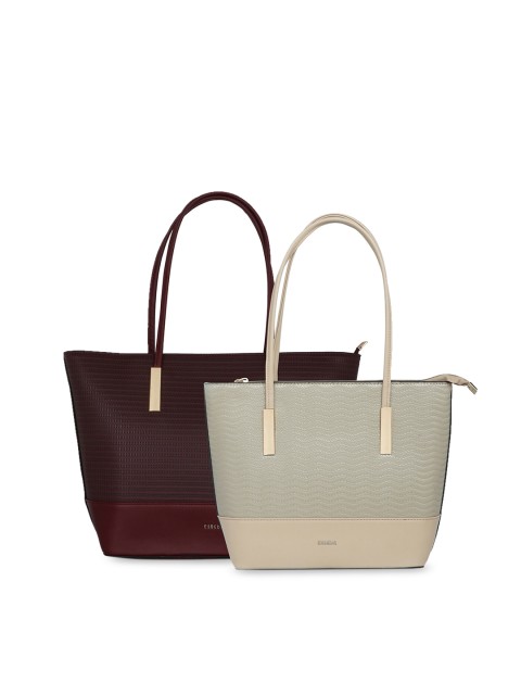 

ESBEDA Set Of 2 Maroon & Grey Solid Shoulder Bag
