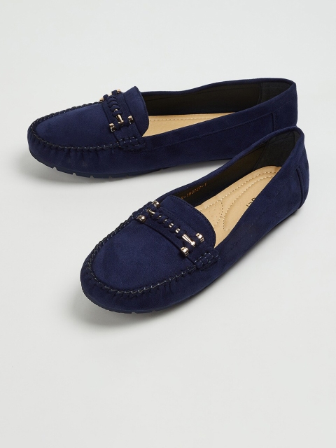 

Ginger by Lifestyle Women Navy Blue Solid PU Ballerinas
