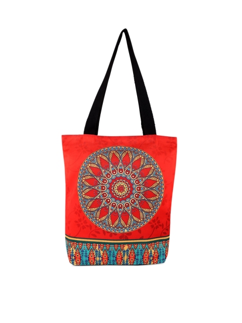 

All Things Sundar Red & Blue Printed Tote Bag