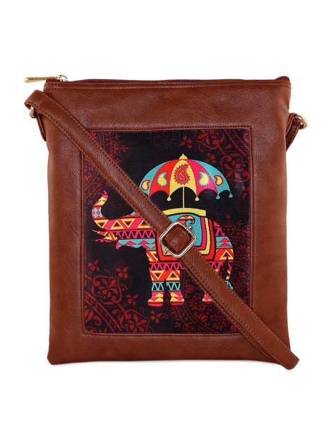 

All Things Sundar Brown & Black Printed Sling Bag